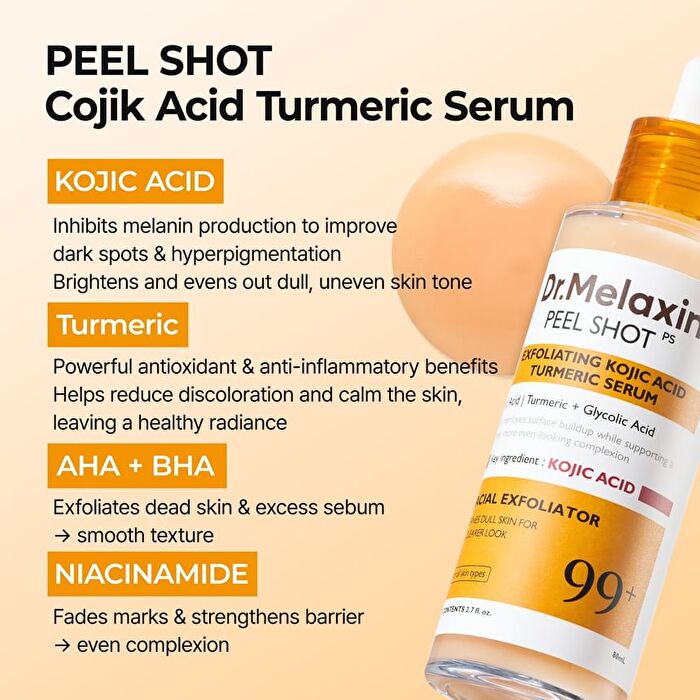 Peel Shot Exfoliating Kojic Acid Turmeric Serum - 80ml