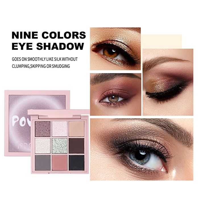 Shimmer Cream 9 Colors Eyeshadow Palette - 2 Types - 02# Dark purple - 12.6g