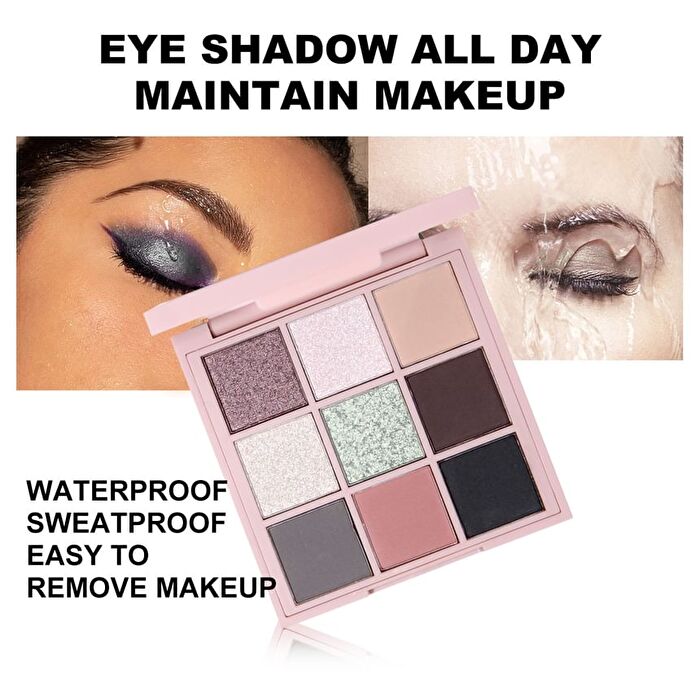 Shimmer Cream 9 Colors Eyeshadow Palette - 2 Types - 02# Dark purple - 12.6g