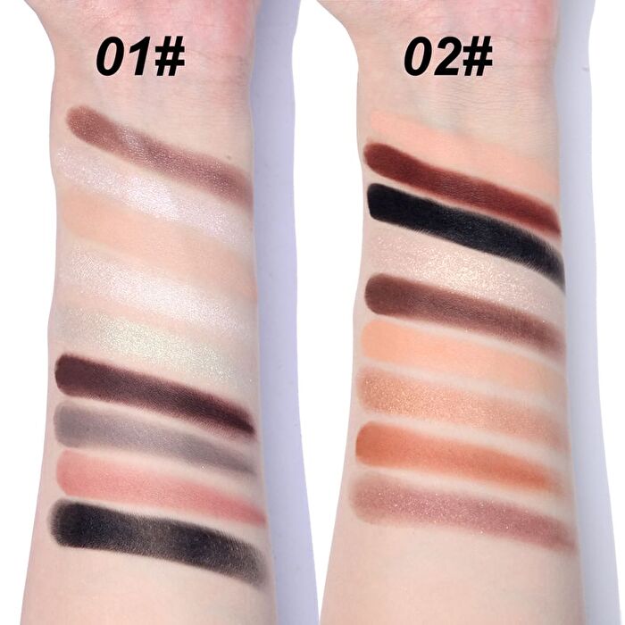 Shimmer Cream 9 Colors Eyeshadow Palette - 2 Types - 02# Dark purple - 12.6g