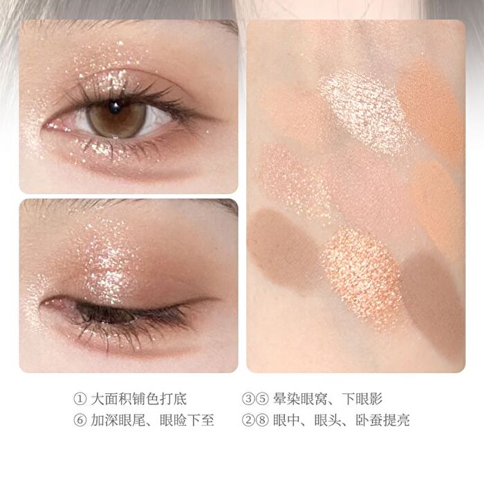 Smoky Pink Sweet 9 Color Eyeshadow - 4 Types - #01 Autumn Small Fish - 7g