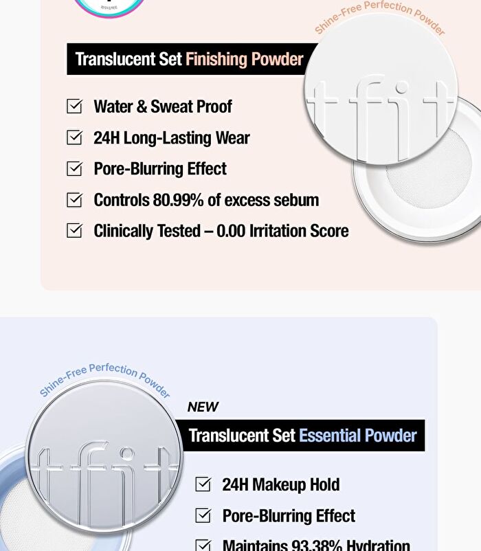 Tfit Translucent Set Essential Powder - 2 Colors - #01 White