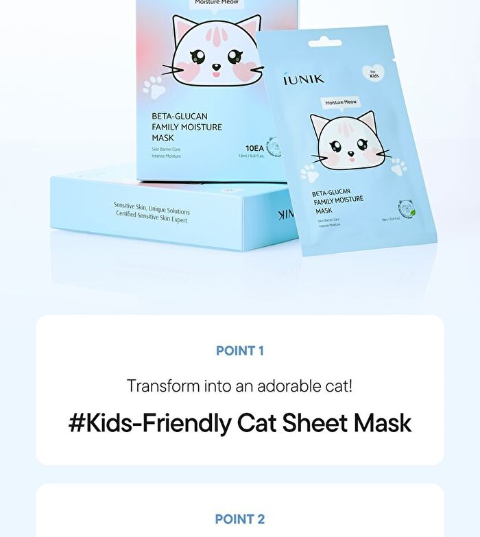Beta-Glucan Family Moisture Mask For Kids Set - 18ml x 10 sheets