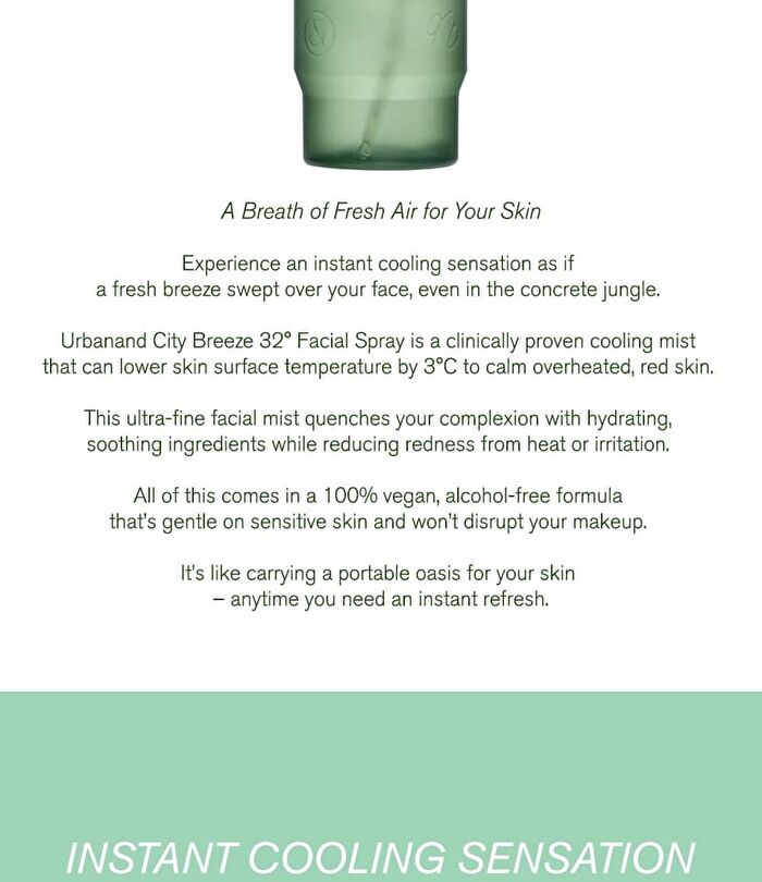 Urbanand City Breeze 32 Facial Spray - 150ml