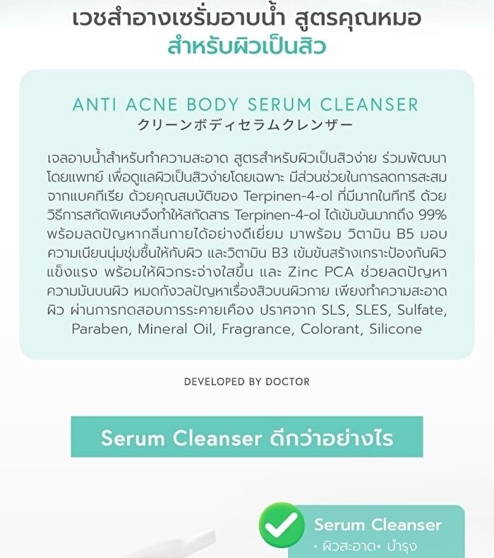 Anti Acne Body Serum Cleanser - 320ml