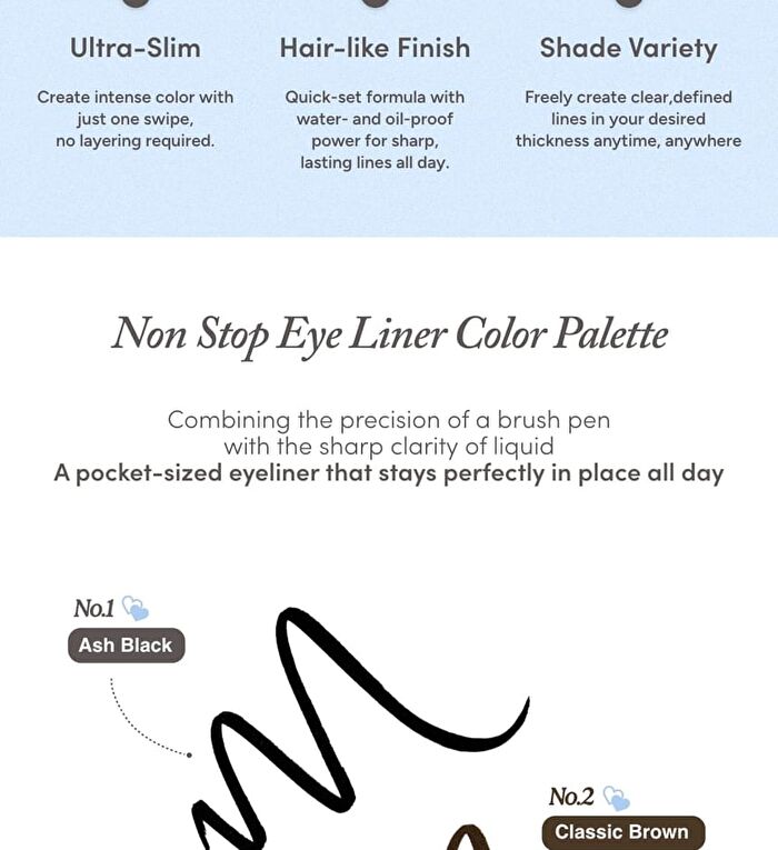 A by Unleashia Non Stop Liquid Eyeliner - 2 Colors - #01 Ash Black