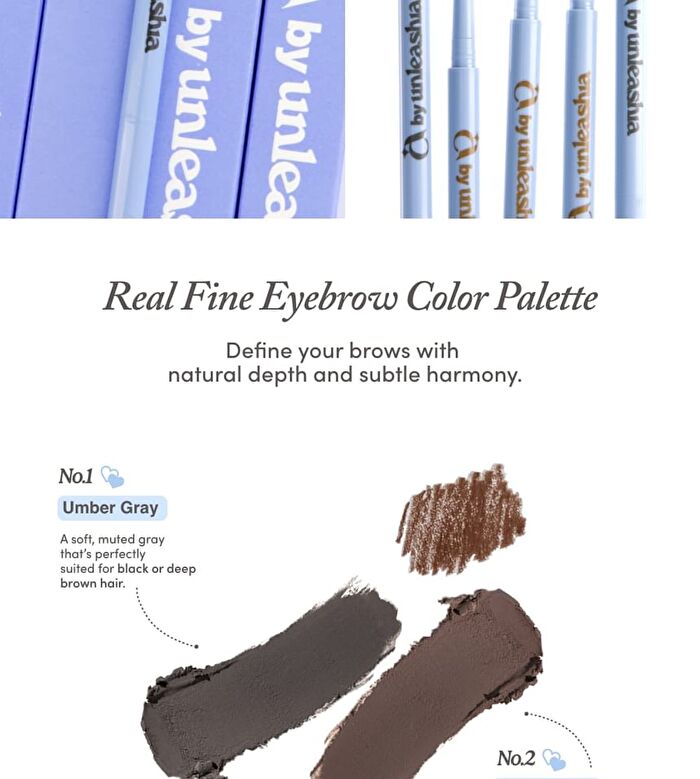A by Unleashia Real Fine 1mm Eyebrow Pencil - 2 Colors - #01 Umber Gray