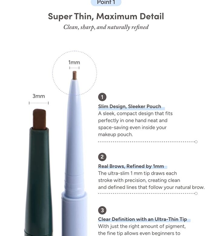 A by Unleashia Real Fine 1mm Eyebrow Pencil - 2 Colors - #01 Umber Gray