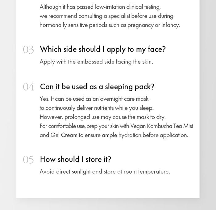 Vegan Kombucha Tea Essence In Gel Mask - 36g x 1 pc
