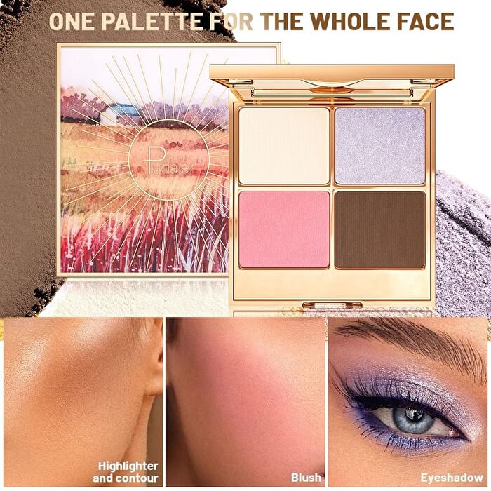 Pearlescent 4-Color Contouring Palette - 4 Types - 01# Morning Tea - 17g