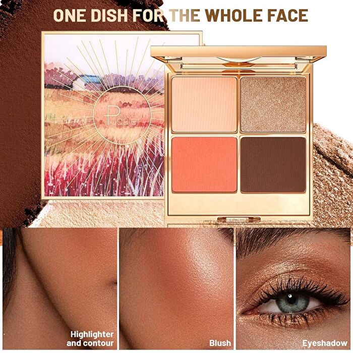 Pearlescent 4-Color Contouring Palette - 4 Types - 01# Morning Tea - 17g
