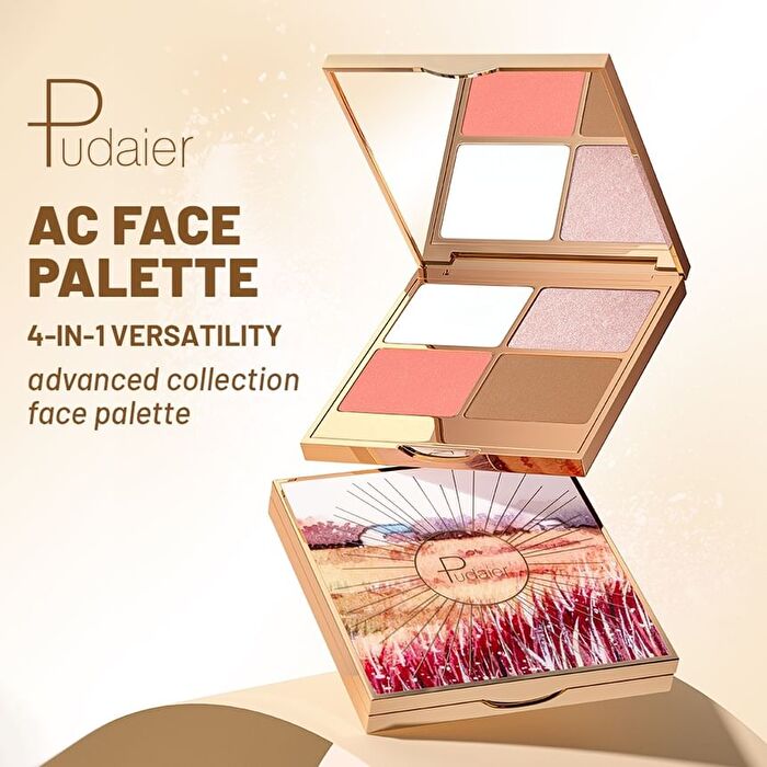 Pearlescent 4-Color Contouring Palette - 4 Types - 01# Morning Tea - 17g