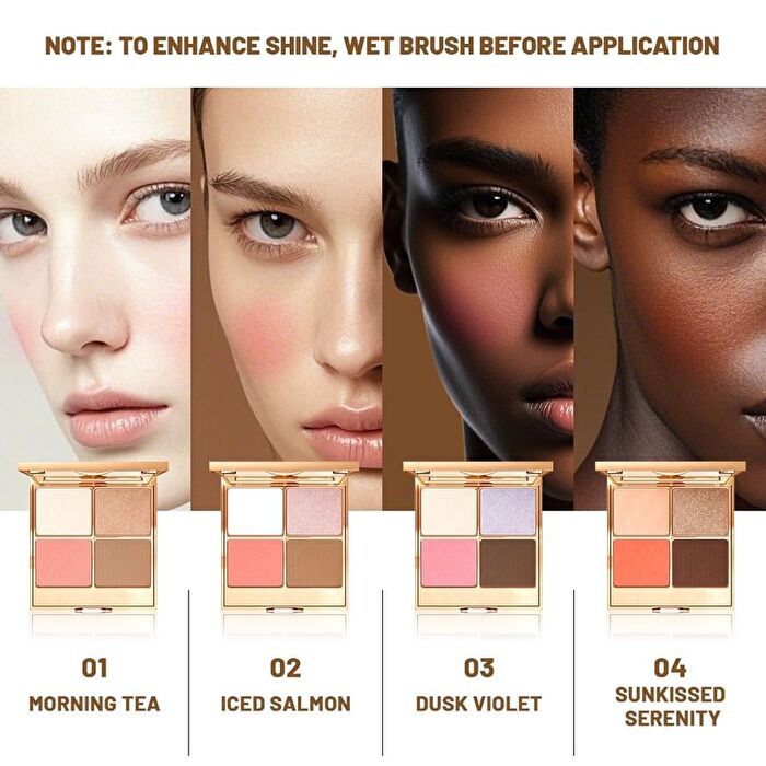Pearlescent 4-Color Contouring Palette - 4 Types - 01# Morning Tea - 17g