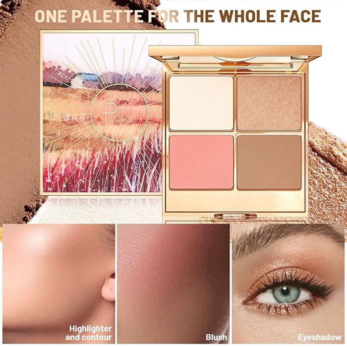 Pearlescent 4-Color Contouring Palette - 4 Types - 01# Morning Tea - 17g