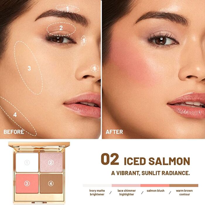 Pearlescent 4-Color Contouring Palette - 4 Types - 01# Morning Tea - 17g
