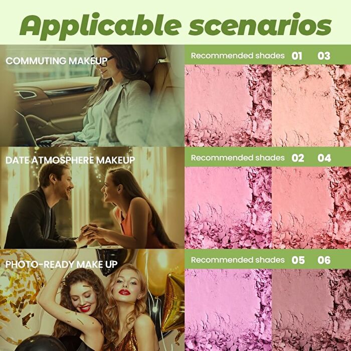 2 In 1 Highlighter Blush Palette- 6 Colors - 05# As If - 12g