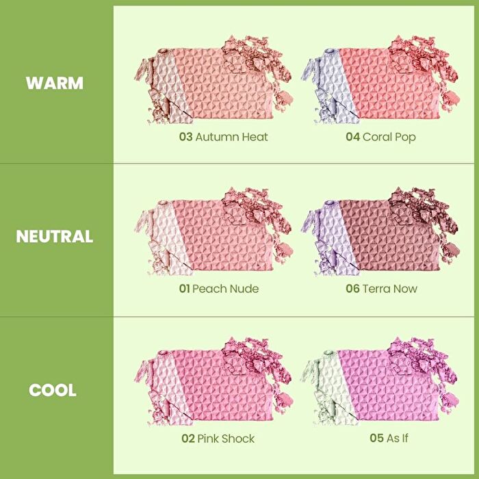 2 In 1 Highlighter Blush Palette- 6 Colors - 05# As If - 12g