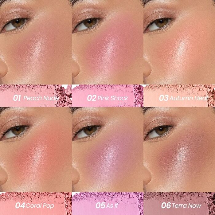 2 In 1 Highlighter Blush Palette- 6 Colors - 05# As If - 12g