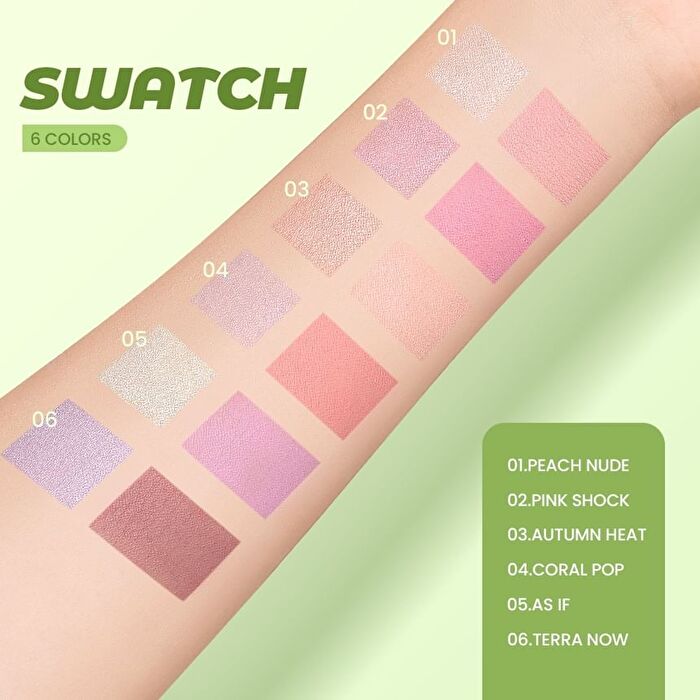 2 In 1 Highlighter Blush Palette- 6 Colors - 05# As If - 12g