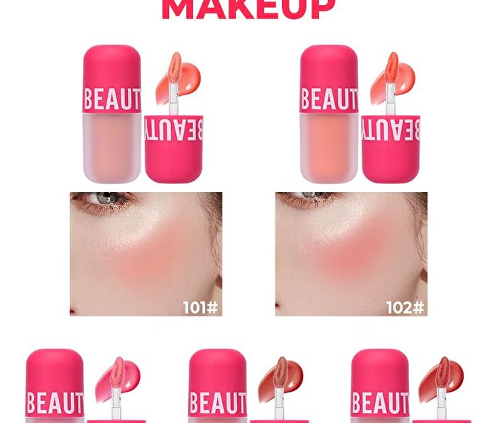 Beauty Glazed Waterproof Weightless Liquid Blush - 5 Colors - 101# Happy - 4g