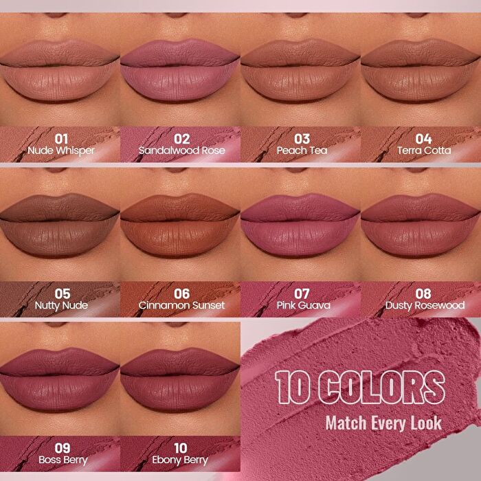 Blackie Kitty Matte Lip Mud - 10 Colors - 01# Nude Whisper - 3.5g