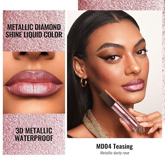 Metallic Diamond Shine Liquid Lip Gloss - 8 Colors - #MD02 Violet Amethyst - 4.5ml