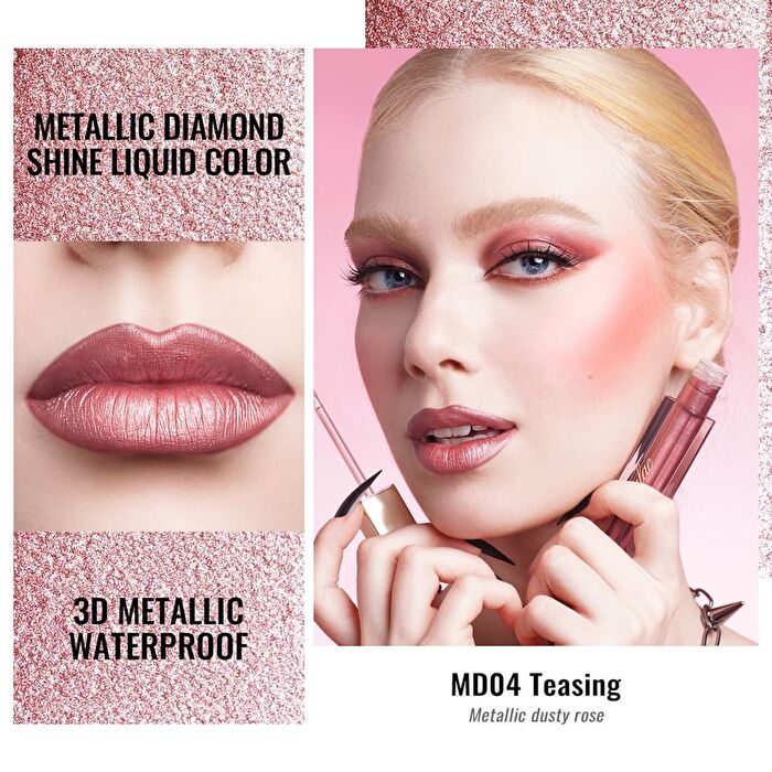 Metallic Diamond Shine Liquid Lip Gloss - 8 Colors - #MD02 Violet Amethyst - 4.5ml