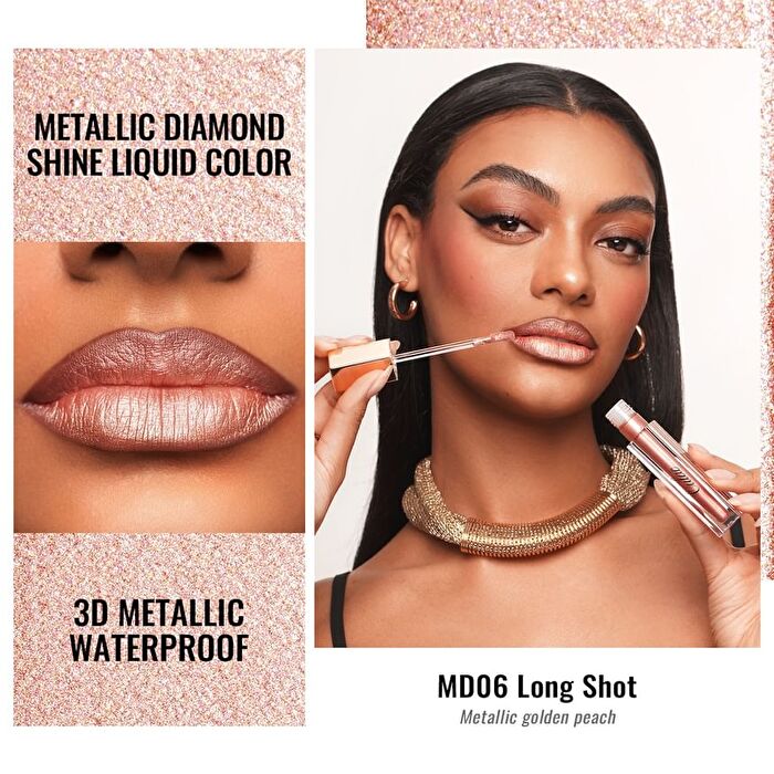 Metallic Diamond Shine Liquid Lip Gloss - 8 Colors - #MD02 Violet Amethyst - 4.5ml