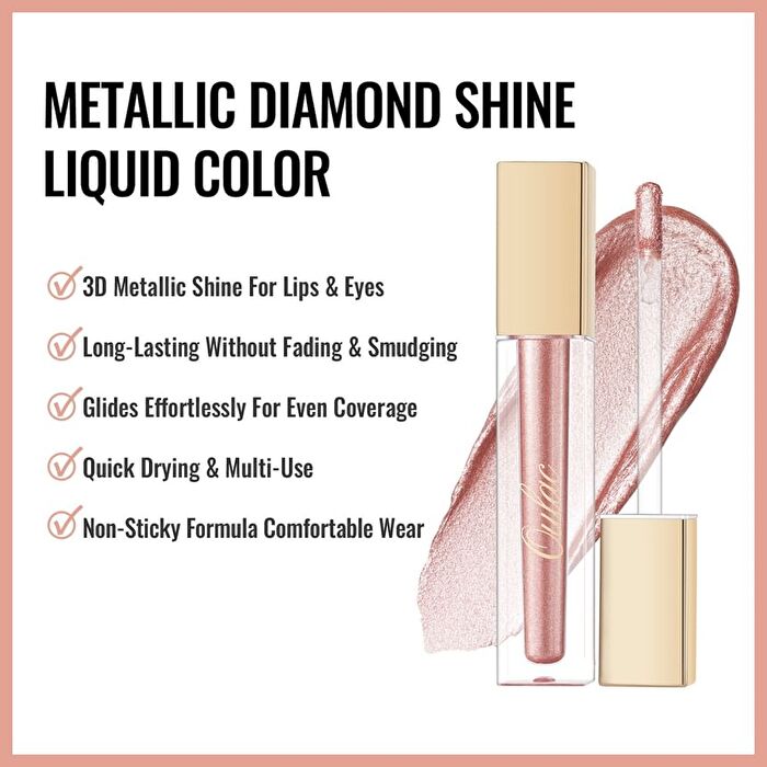 Metallic Diamond Shine Liquid Lip Gloss - 8 Colors - #MD07 She\'s A Lover - 4.5ml