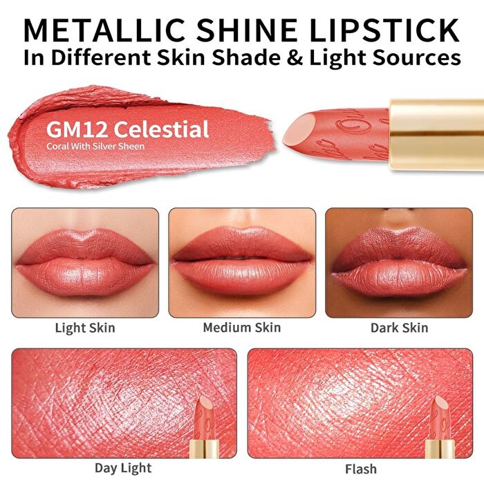 Metallic Shine Lipstick - 39 Colors - #02 Dangerous - 4.3g