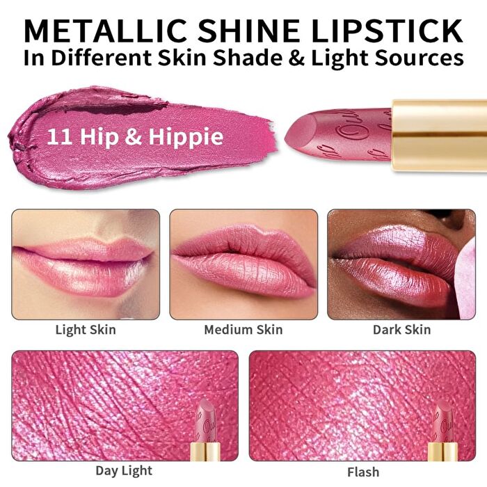 Metallic Shine Lipstick - 39 Colors - #02 Dangerous - 4.3g