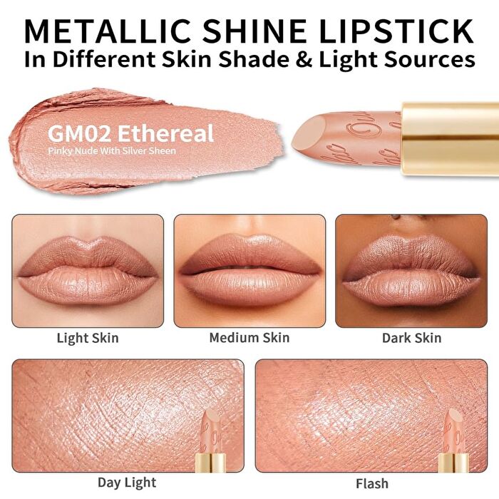 Metallic Shine Lipstick - 39 Colors - #02 Dangerous - 4.3g
