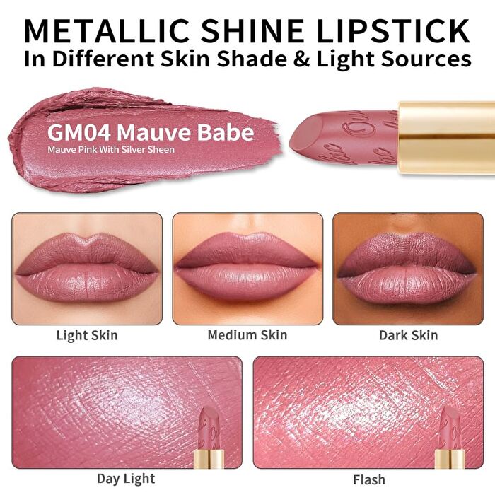 Metallic Shine Lipstick - 39 Colors - #04 Sugar Plum - 4.3g