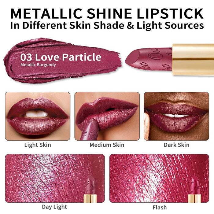 Metallic Shine Lipstick - 39 Colors - #19 Persimmons - 4.3g