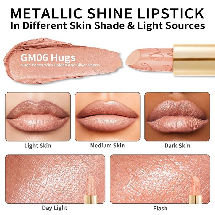 Metallic Shine Lipstick - 39 Colors - #19 Persimmons - 4.3g