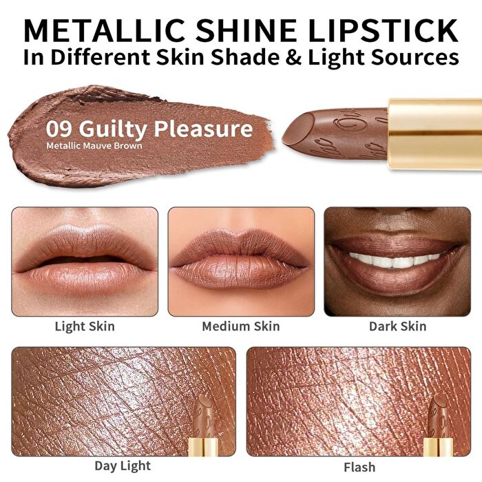 Metallic Shine Lipstick - 39 Colors - #GM09 Elysium - 4.3g