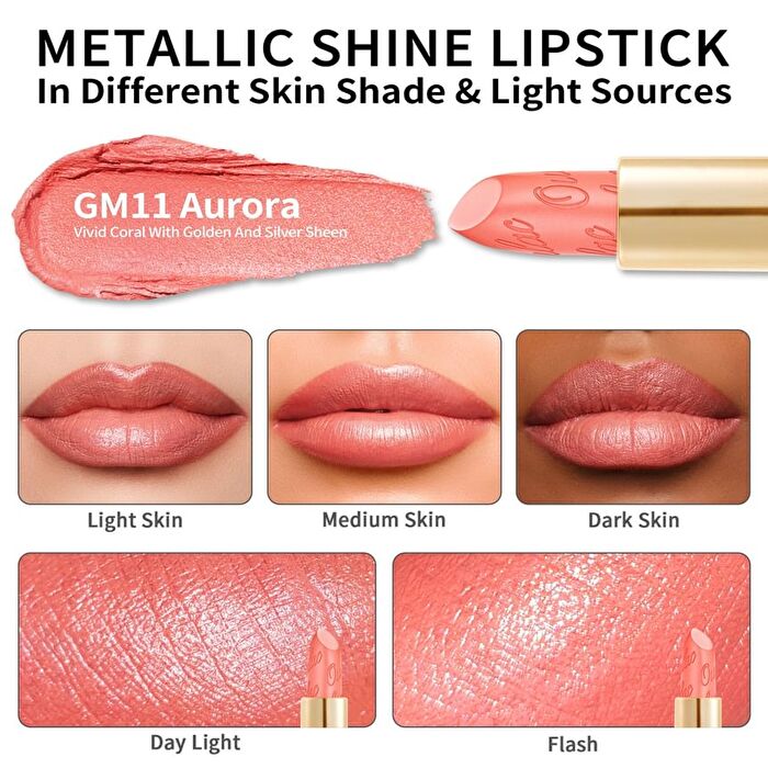 Metallic Shine Lipstick - 39 Colors - #GM10 Chicness - 4.3g