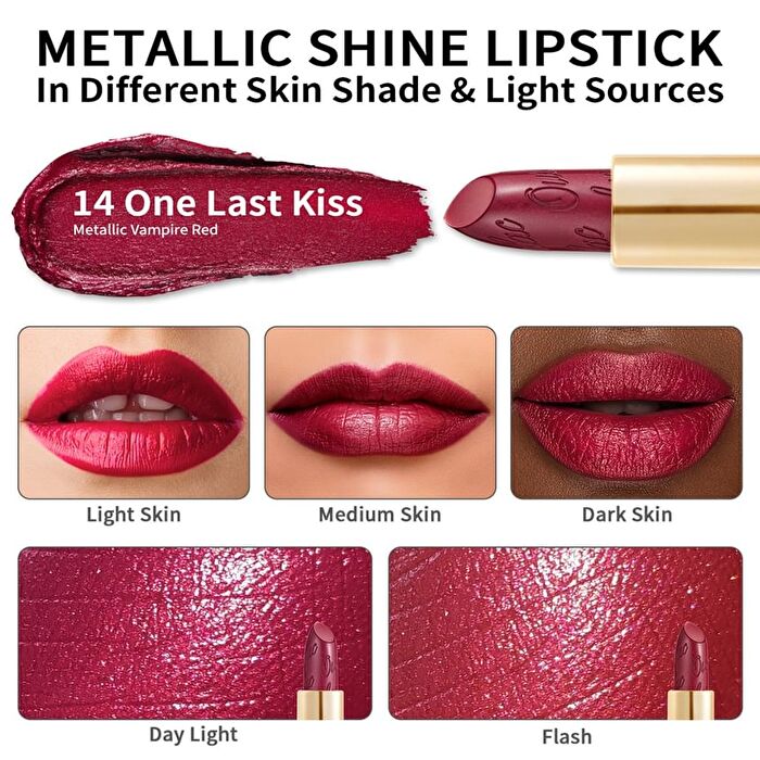 Metallic Shine Lipstick - 39 Colors - #GM10 Chicness - 4.3g