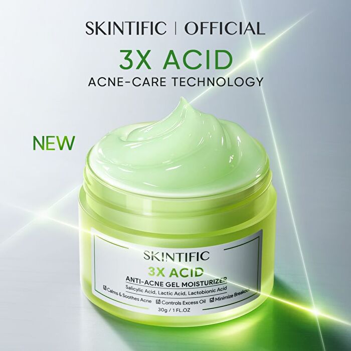 Skintific 3X Acid Anti-Acne Gel Moisturizer - 30g