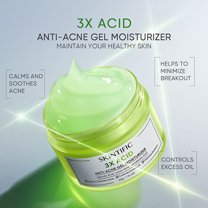 Skintific 3X Acid Anti-Acne Gel Moisturizer - 30g