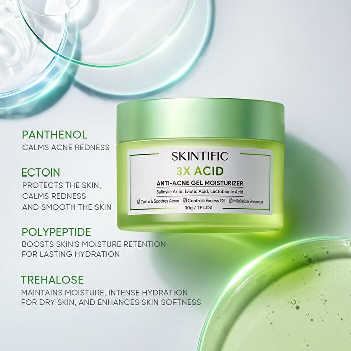 Skintific 3X Acid Anti-Acne Gel Moisturizer - 30g