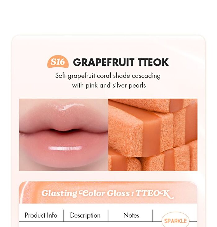 romand Glasting Color Gloss Mini - 9 Colors - #16 Strawberry Tteok