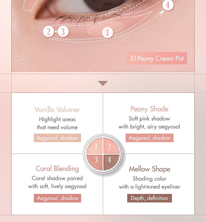 romand Han All Eye Pot Liner - 3 Types - #02 Dusty Rose Pot