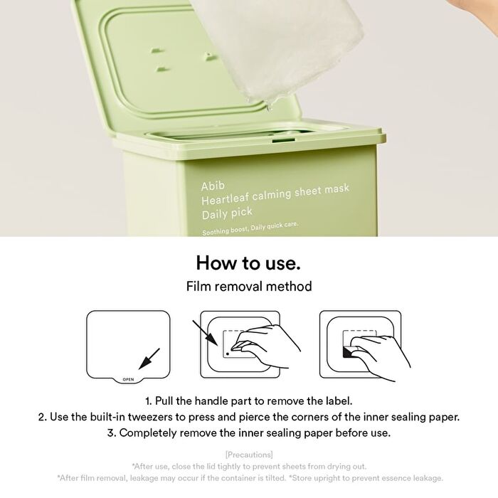 Heartleaf Calming Sheet Mask Daily Pick - 30 sheets
