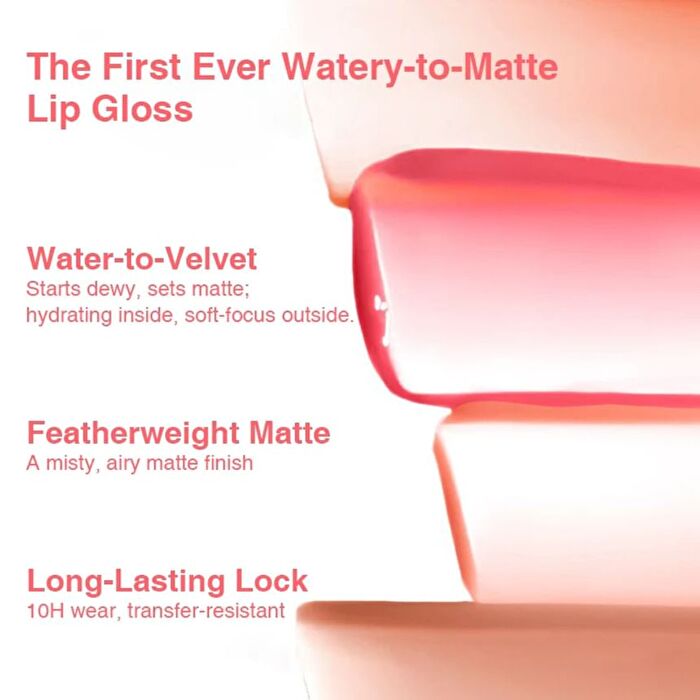 Into You Watery Matte Lip Gloss - 5 Colors - #W12 Grapefruit Lychee - 3g
