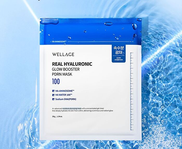 Wellage Real Hyaluronic Glow Booster PDRN Mask - 38g x 1 sheet