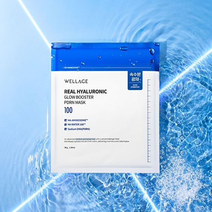 Wellage Real Hyaluronic Glow Booster PDRN Mask - 38g x 1 sheet