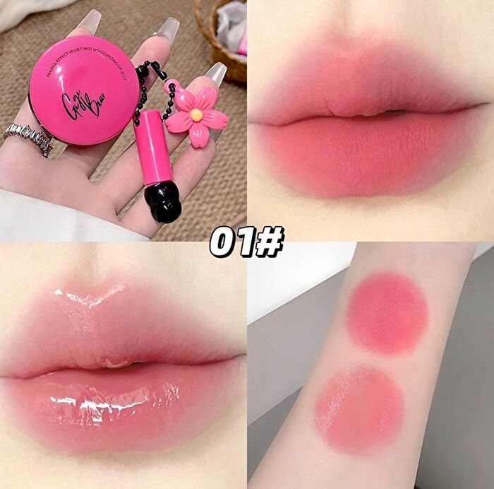 Double-Effect Velvet Mist Moisturing Liquid Lipstick - 6 Colors - #02 Gray Pink - 10g