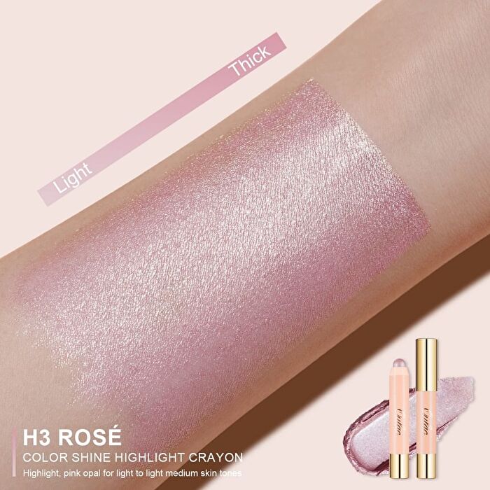 Color Shine Highlight Crayon - 3 Colors - #H3 Rosé - 2.9g