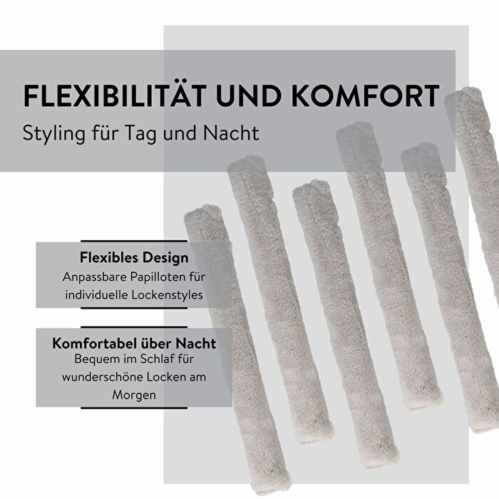 Set Of 6 : Microfiber Hair Curler - Set Of 6: Grey